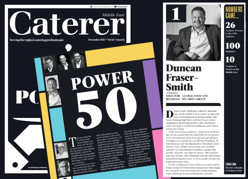 TFG F&B’s Fraser-Smith tops prestigious Middle East industry power list
