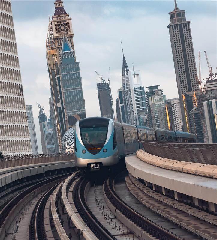 Dubai Metro in Sheikh Zayed Road