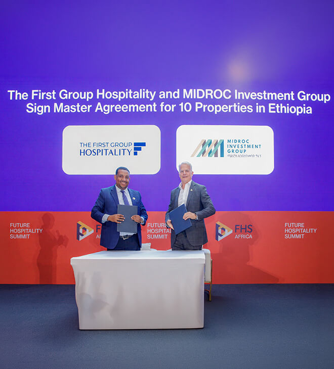 وقّعت كل من ذا فيرست جروب للضيافة و ميدروك للاستثمار اتفاقية رئيسية لإدارة وتشغيل 10 مشاريع فندقية في إثيوبيا