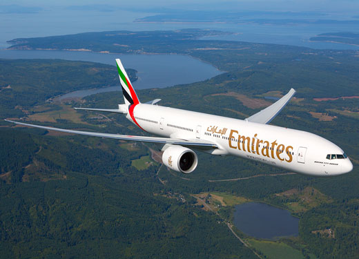 Dubai's Tourism attracts EU Tourist - Emirates Plane Flying