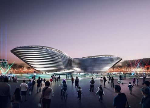 An artist's impression of the Expo 2020 site.