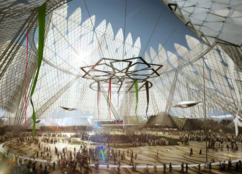 An artist's impression of Al Wasl Plaza