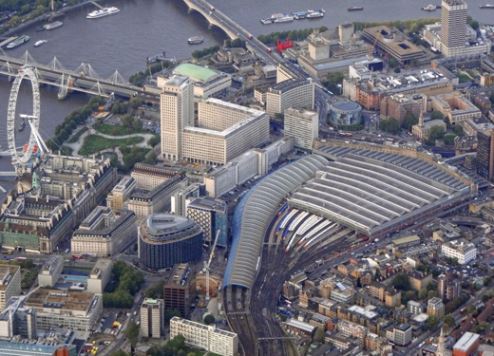 Waterloo Station pictured from above