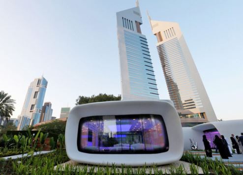 The 3D-printed building is located at Dubai's Emirates Towers