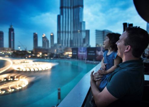 Family by Dubai Fountain