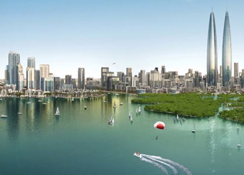 An artist's impression of Dubai Creek Harbour.