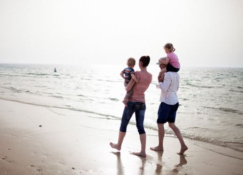 Family on the beach