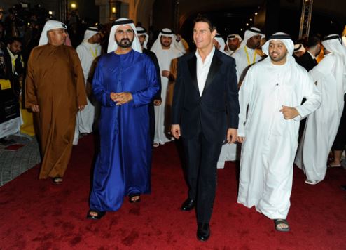 Tom Cruise pictured with Sheikh Mohammed bin Rashid Al Maktoum at the 8th DIFF.