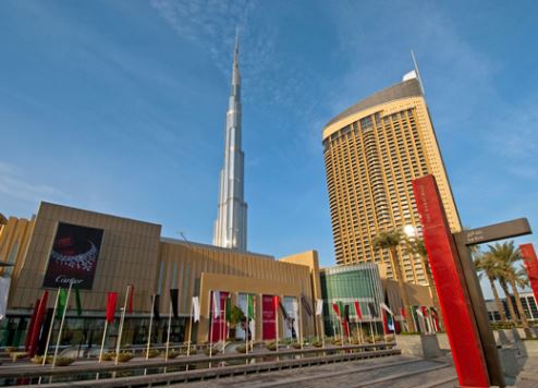 An exterior view of Dubai Mall.